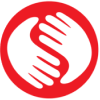 a white and black logo